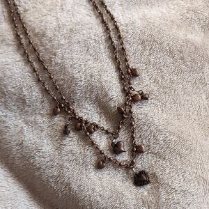 Elegant Bronze Heart Charm Necklace